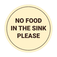 thumbnail image 1 of Circle No Food In The Sink Please Sign (Ivory/Dark Brown) - Large, 1 of 5