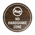 thumbnail image 1 of Circle No Handshake Zone Sign (Walnut) - Small 4", 1 of 5