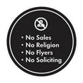 thumbnail image 1 of Circle No Sales No Religion No Flyers No Soliciting Sign 12 Inch Metal Sign, Rustproof Aluminum, Multicolor, 1 of 6