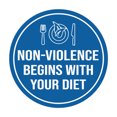 thumbnail image 1 of Circle Non Violence Begins With Your Diet Sign (Blue) - Small, 1 of 5