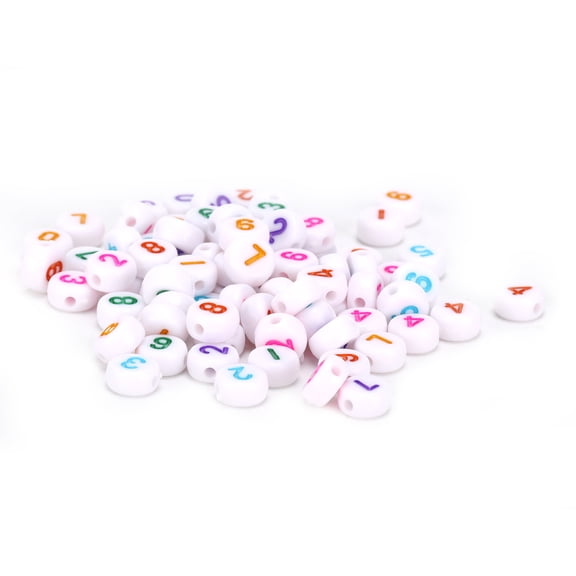 Circle Number Beads, Nicely Printed Number Beads For Bracelets For Jewelry Making