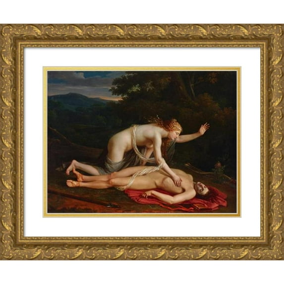 Circle Of Baron Pierre Narcisse Guérin 14x11 Gold Ornate Wood Frame and Double Matted Museum Art Print Titled - Venus Mourning the Death of Adonis