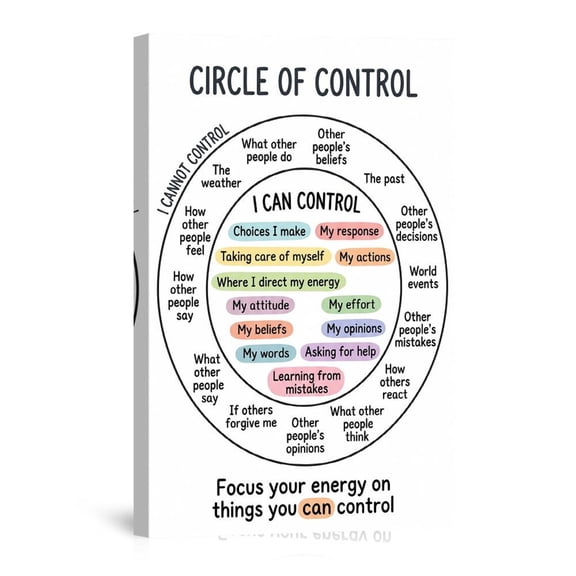 Circle Of Control Awareness Stoicism Philosophy Motivation Focus Energy Inspirational Canvas