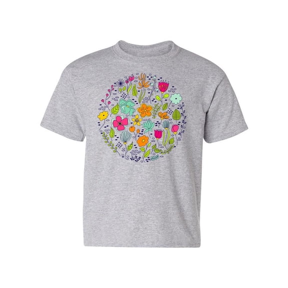 Circle Of Flowers T-Shirt Juniors -Image by Shutterstock,  Small
