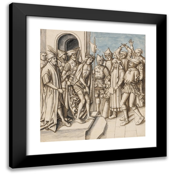 Circle Of Hans Holbein The Elder 12x13 Black Modern Framed Museum Art Print Titled - Here Man (1500)