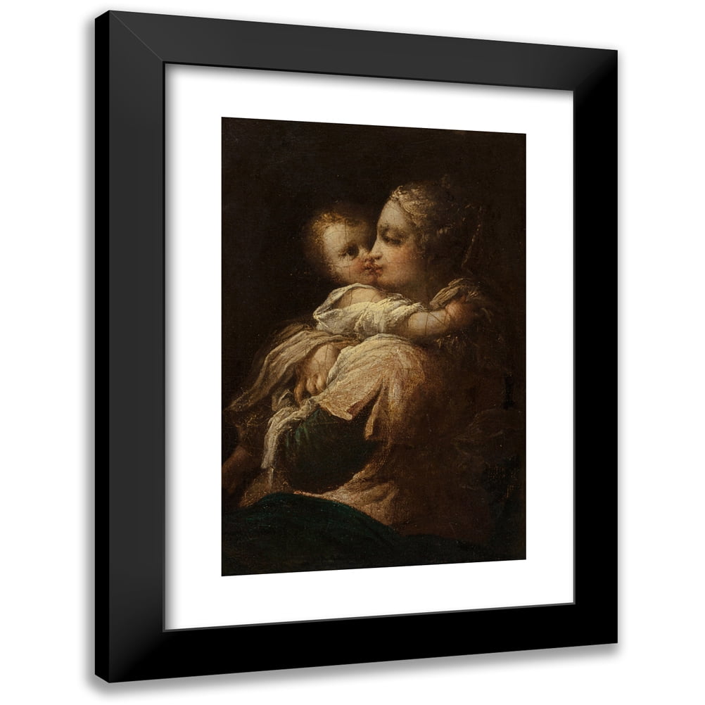 Circle Of Jean-Honoré Fragonard 13x18 Black Modern Framed Museum Art Print Titled - Mother and Child