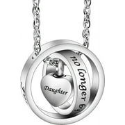 Circle Of Life Urn Necklace for Ashes No Longer by My Side, Forever in My Heart Carved Locket Cremated Ashes Necklace