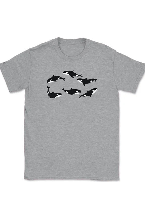 Circle Of Orca Ocean Graphic Design T-shirt