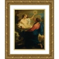 thumbnail image 1 of Circle Of Pompeo Batoni 11x14 Gold Ornate Wood Frame and Double Matted Museum Art Print Titled - Truth and Mercy (1646), 1 of 4