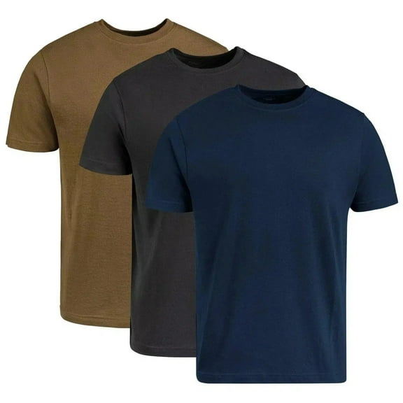 Circle One Men's Crew-Neck T-Shirt 3-Pack - Light Blue, Bluestone, Cardinal Red