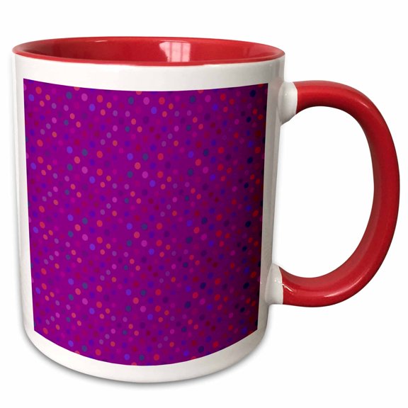 3drose, Circle Pattern Background - Abstract Dark Purple Vector Graphic, 11oz Two-tone Red Mug