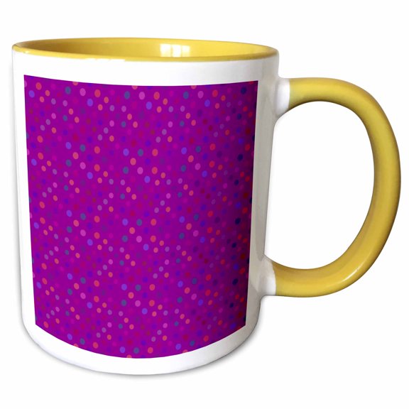 3drose, Circle Pattern Background - Abstract Dark Purple Vector Graphic, 11oz Two-tone Yellow Mug
