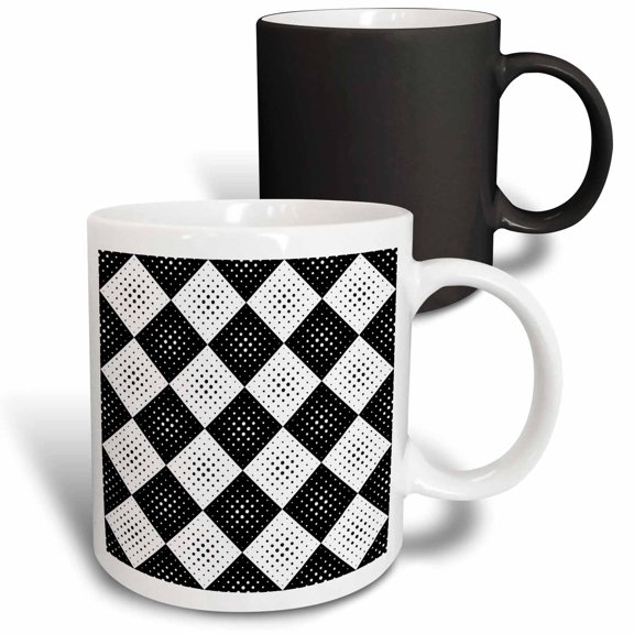 3drose, Circle Pattern Background - Monochrome Abstract Vector Design, 11oz Magic Transforming Mug