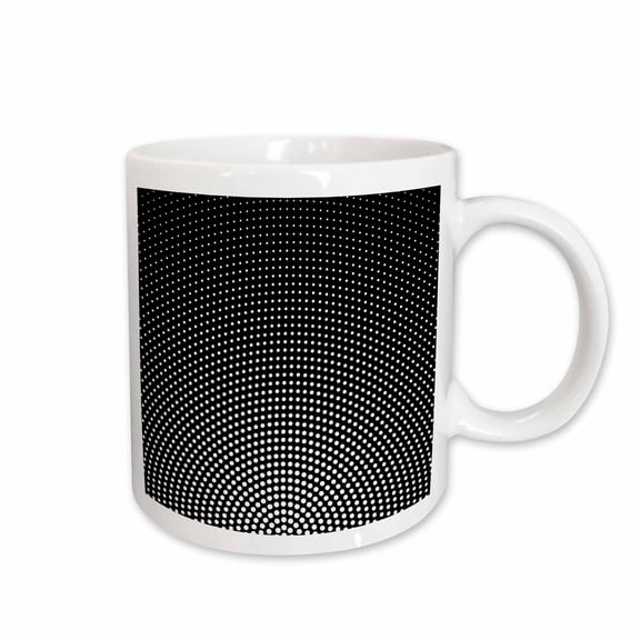 3drose, Circle Pattern Background - Monochrome Abstract Vector Graphic, 11oz Mug