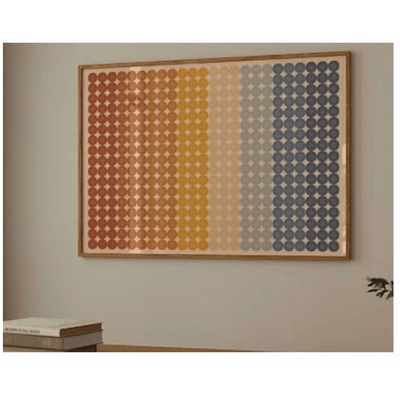 Circle Pattern Poster Midcentury Modern Abstract Poster Rainbow Mcm Wall Art Vintage Color