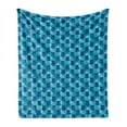 thumbnail image 1 of Circle Pattern Soft Flannel Fleece Throw Blanket, Round with Slight Details Dots, Cozy Plush for Indoor and Outdoor Use, 60" x 80", Sea Blue Seafoam, by Ambesonne, 1 of 6