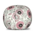 thumbnail image 1 of Circle Pattern Storage Toy Bag Chair, Doodle in Hand Drawn Flower Sketches Garden Art, Stuffed Animal Organizer Washable Bag, Small Size, Pale Green Pastel Pink, by Ambesonne, 1 of 3