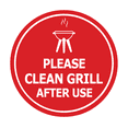 thumbnail image 1 of Circle Please Clean Grill After Use Sign (Red) - Medium, 1 of 5
