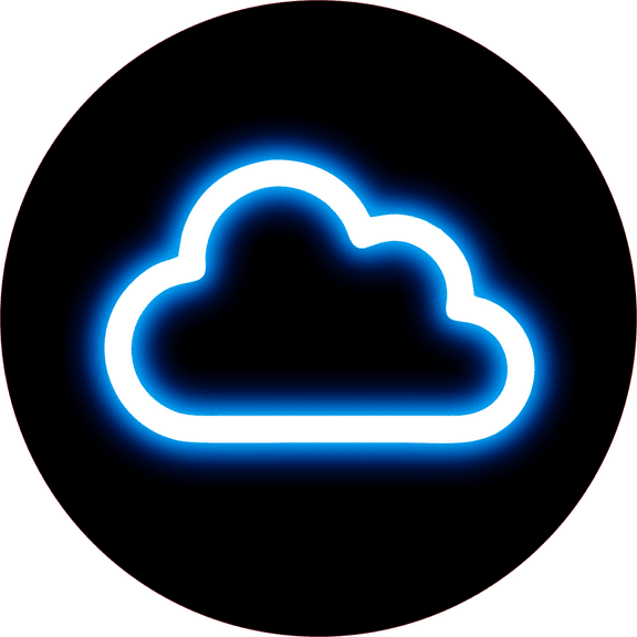 Circle Plus Cloud Neon Graphic Style Wall or Door Sign | Live Streamer Gaming Themed Decoration -Small