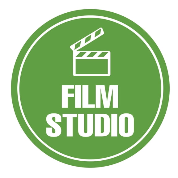 Circle Plus Film Studio Wall or Door Sign | Easy Installation | Business & Studio Signage -Small