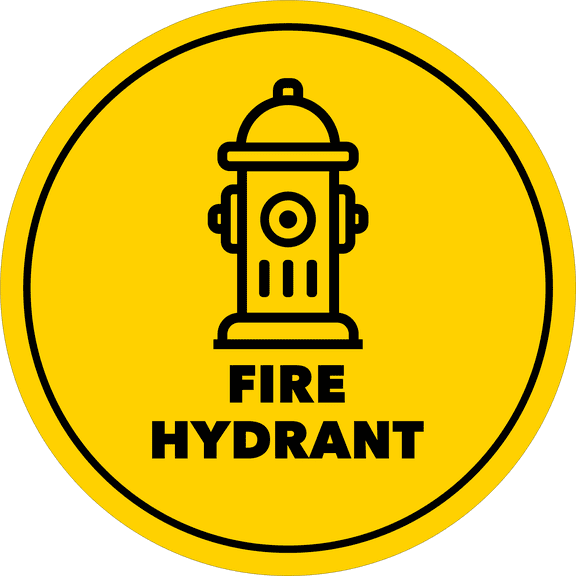 Circle Plus Fire Hydrant Wall or Door Sign | Easy Installation | Office & Building Signage -Small