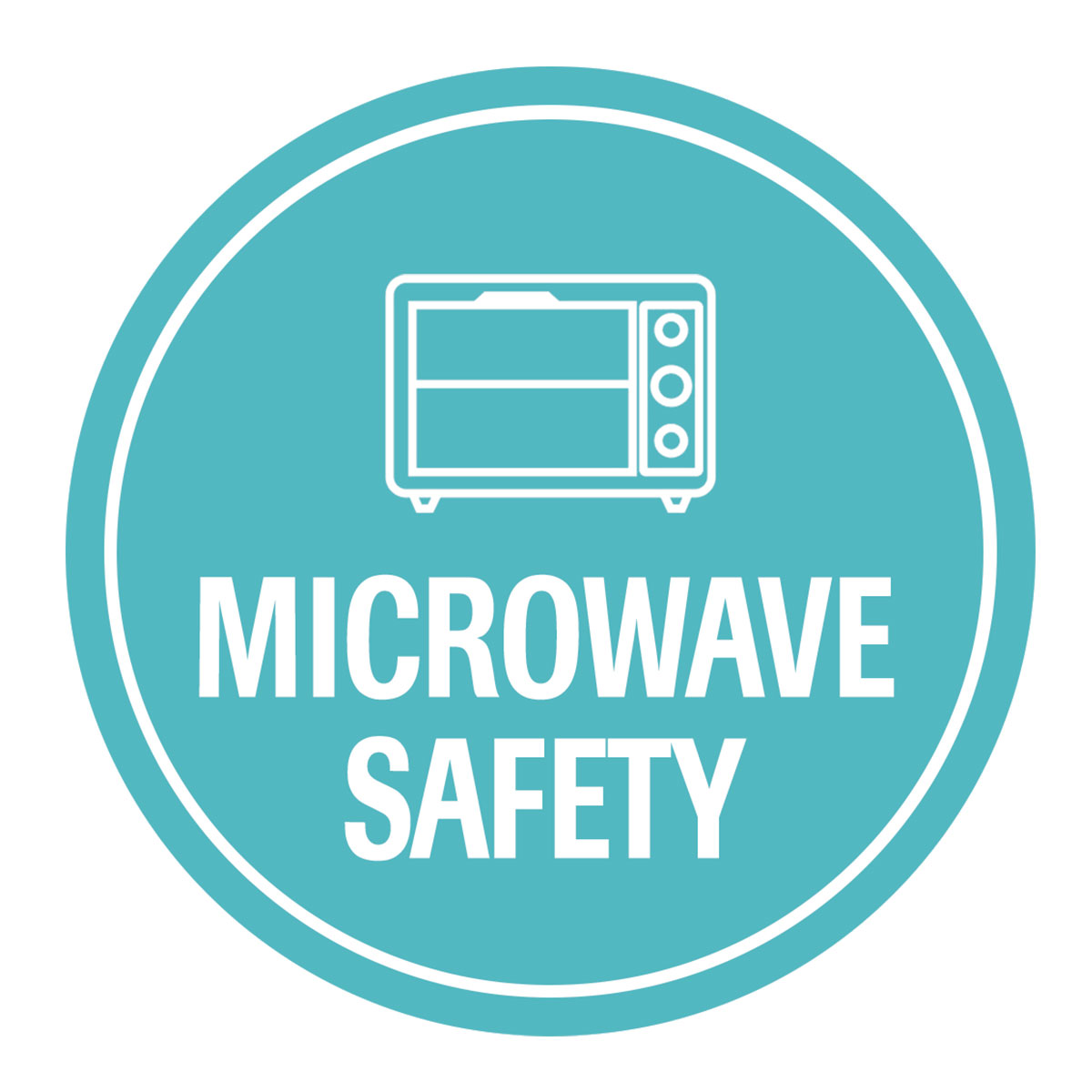 Circle Plus Microwave Safety Wall or Door Sign Easy Installation