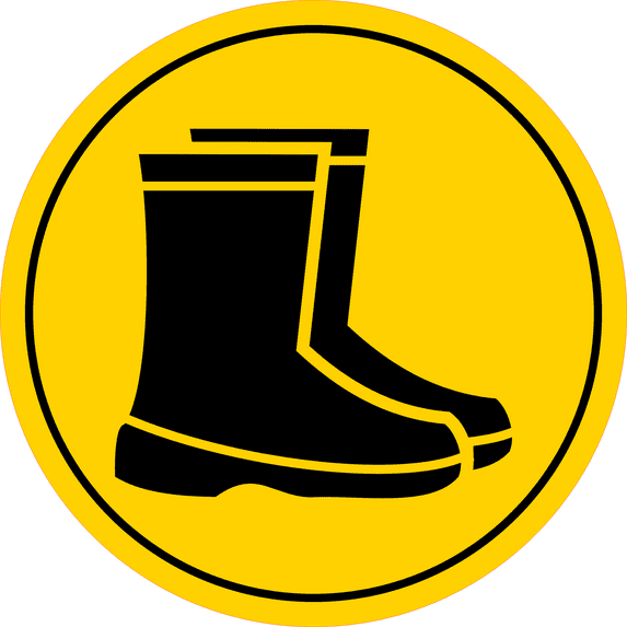 Circle Plus Safety Boots Wall or Door Sign | Easy Installation | Health & Safety Signage - Medium