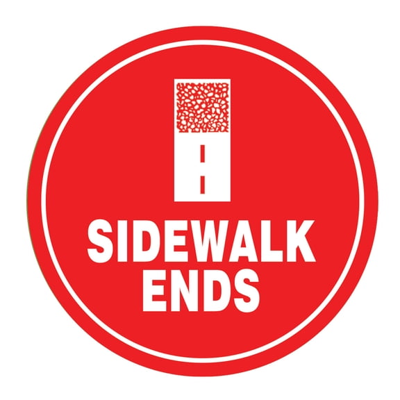Circle Plus Sidewalk Ends Wall or Door Sign | Easy Installation | Business & Studio Signage -Small