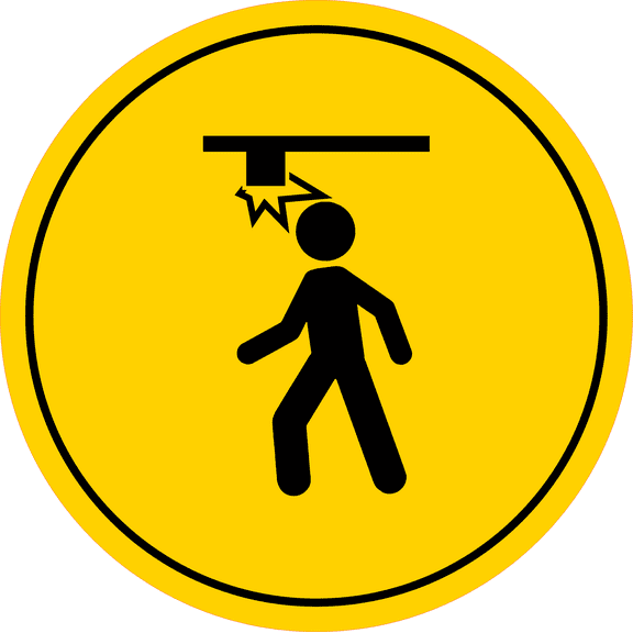 Circle Plus Watch Your Head Wall or Door Sign | Easy Installation | Health & Safety Signage -Small