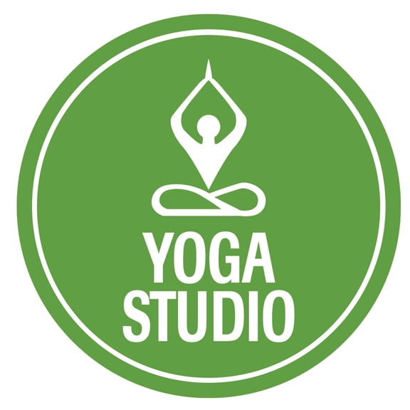 Circle Plus Yoga Studio Wall or Door Sign | Easy Installation | Business & Studio Signage -Small