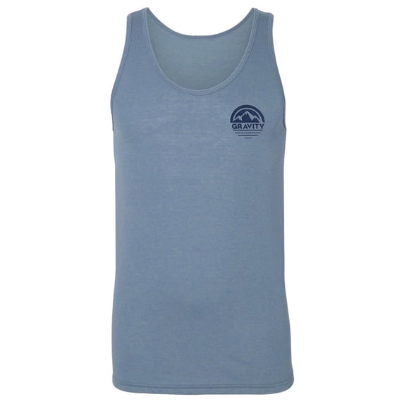 Circle Pocket Logo Triblend Tank Top - Athletic Blue - Royal Logo - Small
