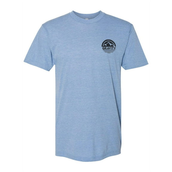 Circle Pocket Logo Triblend Track T-Shirt - Athletic Blue - Black Logo - Large