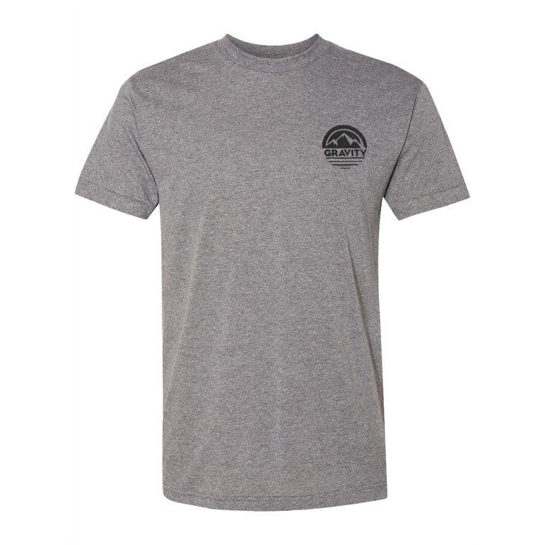 Circle Pocket Logo Triblend Track T-Shirt - Athletic Grey - Black Logo -  2X-Large