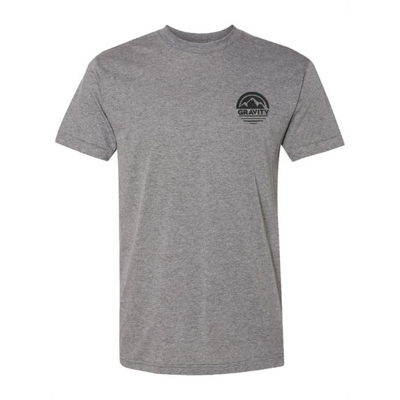 Circle Pocket Logo Triblend Track T-Shirt - Athletic Grey - Black Logo - Medium