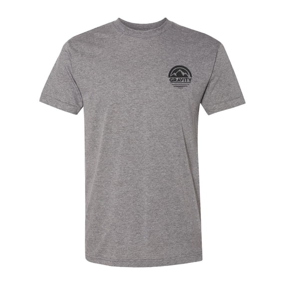 Circle Pocket Logo Triblend Track T-Shirt - Athletic Grey - Black Logo - Small