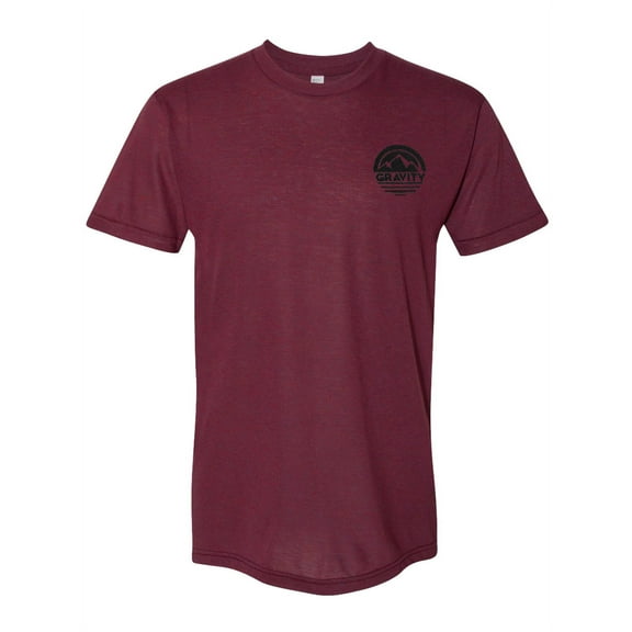 Circle Pocket Logo Triblend Track T-Shirt - Cranberry - Black Logo - 2X-Large
