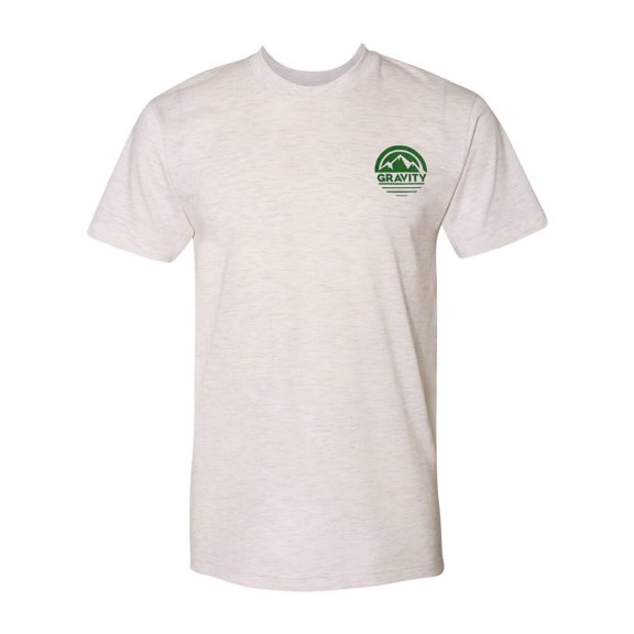 Circle Pocket Logo Triblend Track T-Shirt - Oatmeal - Green Logo - Medium