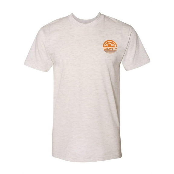 Circle Pocket Logo Triblend Track T-Shirt - Oatmeal - Orange Logo - X-Large