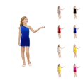 thumbnail image 1 of Circle Print Sequin Party Dress – Off-Shoulder Retro Mini Gown, Festival & Recital Wear Ages 3-16, Playful Upgrade from Pink Dress for Girls Simplicity, 1 of 4