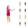 thumbnail image 1 of Circle Print Sequin Party Dress – Off-Shoulder Retro Mini Gown, Festival & Recital Wear Ages 3-16, Playful Upgrade from Pink Dress for Girls Simplicity, 1 of 4