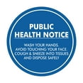 thumbnail image 1 of Circle Public Health Notice Wash Your Hands Sign (Blue) - Small 4", 1 of 4