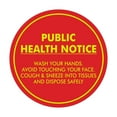 thumbnail image 1 of Circle Public Health Notice Wash Your Hands Sign (Red/Yellow) - Medium 6", 1 of 4