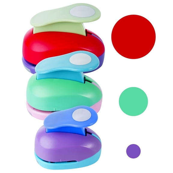 Circle Punch Set, 3PCS Paper Hole Punches 1", 1.5", 2", Scrapbooking Spring-Action Lever Paper Punch Shapes for Paper Craft Card Making DIY Arts