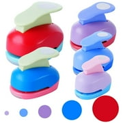 Circle Punch Set, 5Pcs Paper Hole Punches 3/8, 5/8, 1, 1.5, 2, Scrapbooking Spring-Action Lever Paper Punch Shapes for Paper Craft Card Making DIY Arts