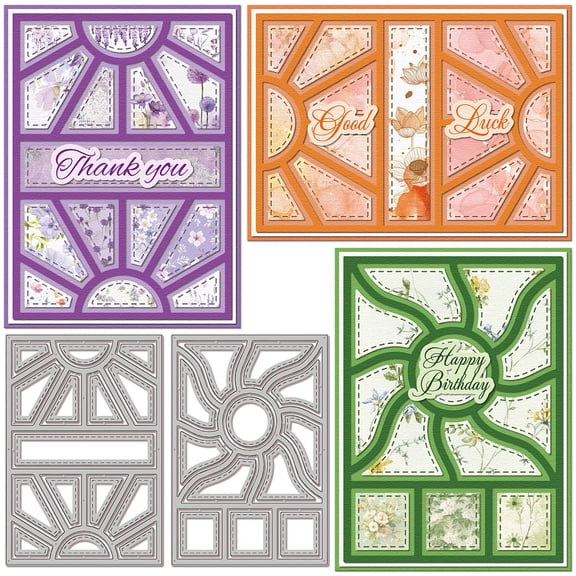 Circle Rectangle Background Cutting Dies for Card Making Frame Background Die Cuts Carbon Steel Embossing Stencils Template for DIY