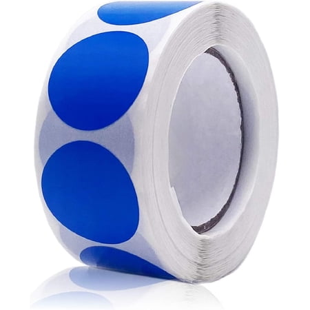 Circle Round Dot Color Coding Stickers Labels. 1 inch, 500pcs Per Roll (Blue)