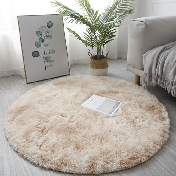 Circle Round Shaggy Rug Living Room Bedroom Carpet Floor Mat Anti-Skid
