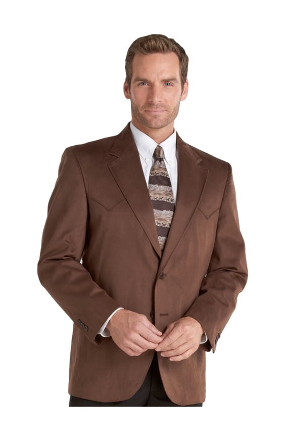 Western Sport Coat Mens Houston Point Yoke 42 R Brown CC4625