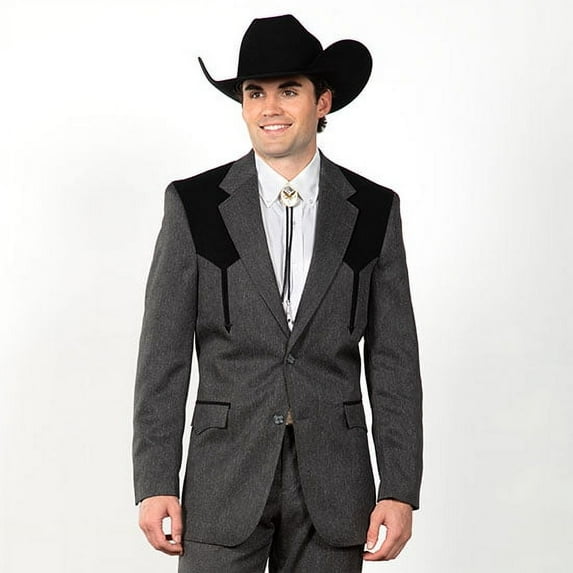 Circle S Men's Boise Western Suit Coat Big And Tall Hthr Charcoal 50 TAL