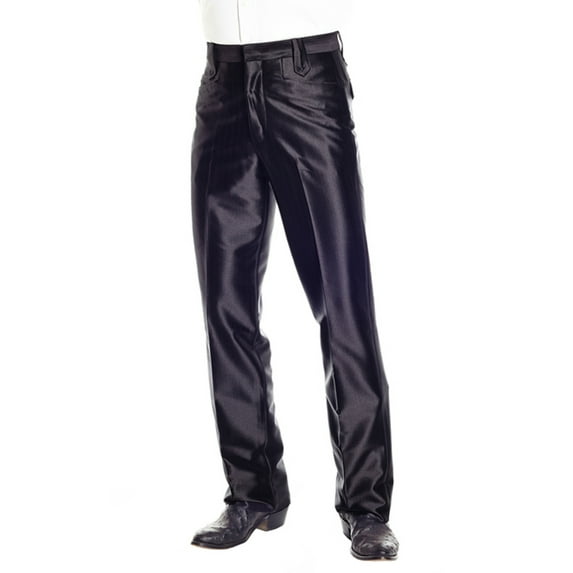 Circle S Western Pants Mens Polyester Flap Pockets 33 Black CP5091